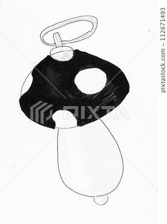 hand drawn sketch of pendant in mushroom shape 112671493
