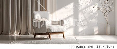 Bright Scandinavian Style Living Room Interior 112671973