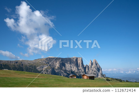 South Tirol with famous Schlern mountain, Italy, Europe 112672414