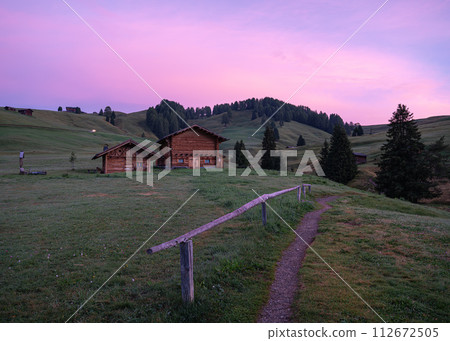 South Tirol with famous Seiser Alp, Italy, Europe 112672505