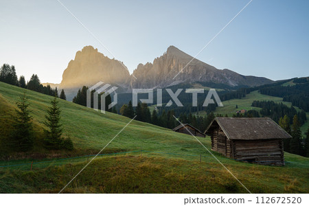 South Tirol with famous Seiser Alp, Italy, Europe 112672520