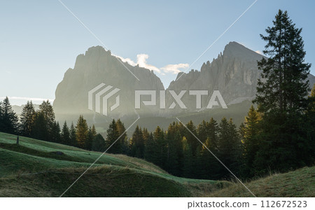 South Tirol with famous Seiser Alp, Italy, Europe 112672523