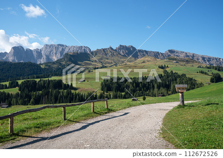 South Tirol with famous Seiser Alp, Italy, Europe 112672526