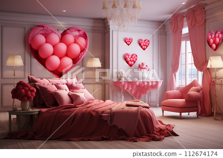 Home interior design for Valentine day. 112674174