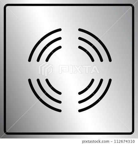 Steel metal silver perforated texture background - bathroom drain - circle 112674310