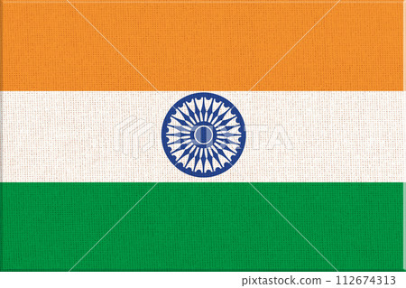 flag of India. National Indian flag on fabric surface. State symbol of India 112674313