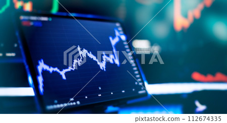 Financial chart with up trend line graph. Wealth management with risk diversification Financial chart with up trend line graph. Wealth management with risk diversification 112674335