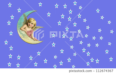 Angel in the sky with stars 112674367