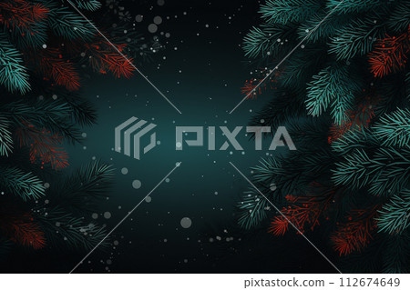 Christmas tree branches abstract background. Generative ai 112674649