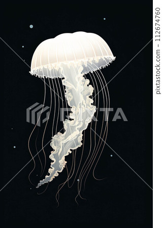 Jellyfish pattern blue colors 112674760