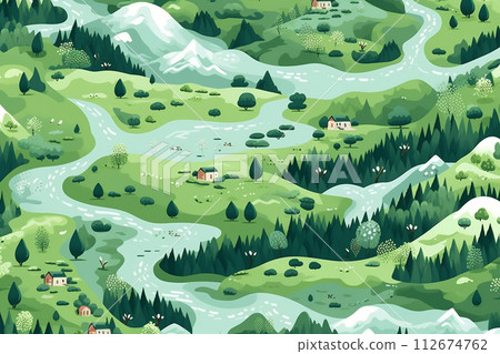 Environment pattern illustration. Generative ai. Environment pattern illustration. Generative ai. 112674762