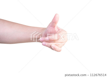 hand on isolated background clipping path 112676514