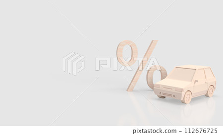The car and percent symbol for Automotive finance concept 3d rendering. 112676725