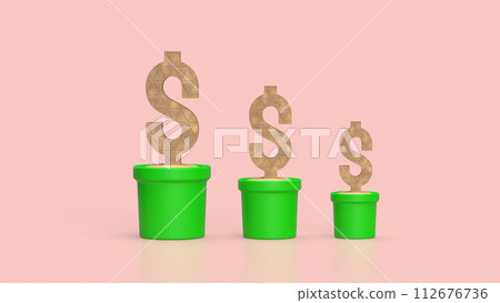 The dollar icon in plant for business concept 3d rendering. The dollar icon in plant for business concept 3d rendering. 112676736