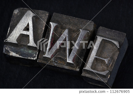 movable type alphabet set. 112676905
