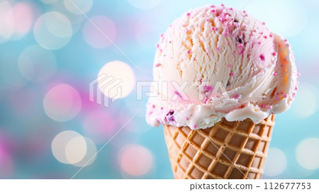 Celebrate the joy of ice cream on this special day with a delicious ice cream cone, Ai Generated. 112677753