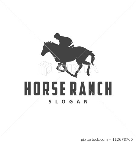 Horse logo simple illustration horse ranch template western country cowboy retro vintage silhouette design 112678760