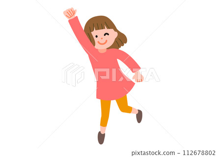 圖庫插圖: 跳躍的女孩 112678802