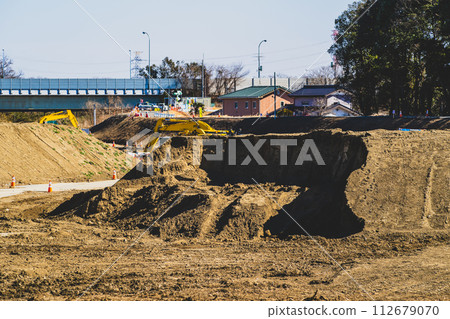 河床護岸施工及施工車輛 宮古河 2024.02 a-2 高彩度霧面手感 112679070