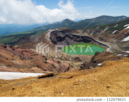 Zao pot with remaining snow 112679631
