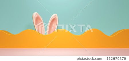 Easter holiday theme with rabbit ears and pastel colors Easter holiday theme with rabbit ears and pastel colors 112679876
