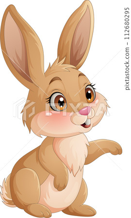 Cute rabbit cartoon on white background 112680295