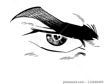 Concentrating eyes 112680495