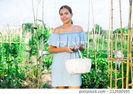 Young and beautiful woman gardening Young and beautiful woman gardening 112680995