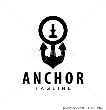 Sea ship vector icon symbol illustration simple sea anchor logo design Sea ship vector icon symbol illustration simple sea anchor logo design 112681962