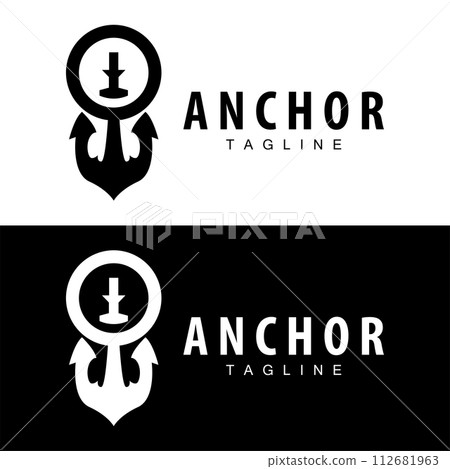 Sea ship vector icon symbol illustration simple sea anchor logo design Sea ship vector icon symbol illustration simple sea anchor logo design 112681963