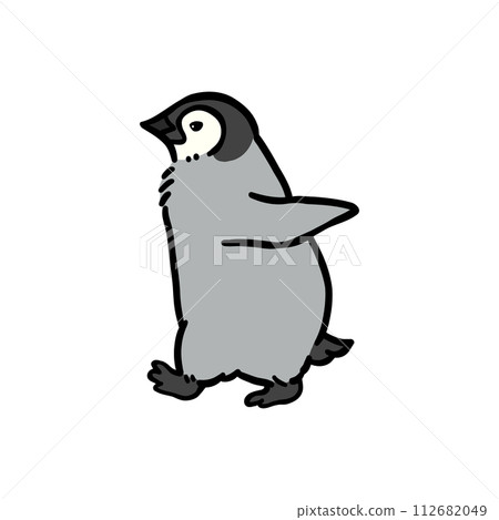 Illustration of a walking emperor penguin kid Illustration of a walking emperor penguin kid 112682049