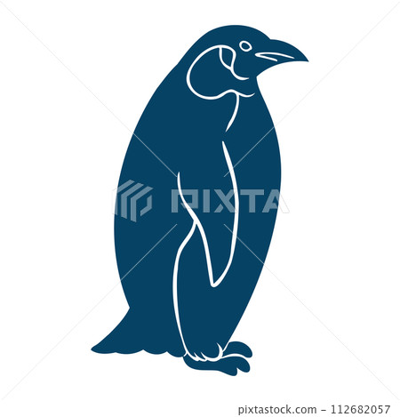 帝企鵝剪影圖 112682057