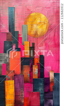 Abstract Tarot's Vibrant Visions, a Celestial Guide to Mystical Insight and Clarity 112682812
