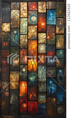 Abstract Tarot's Vibrant Visions, a Celestial Guide to Mystical Insight and Clarity 112682828