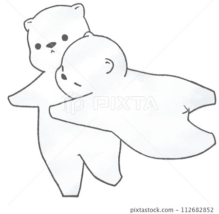 Two polar bears playing with each other 112682852