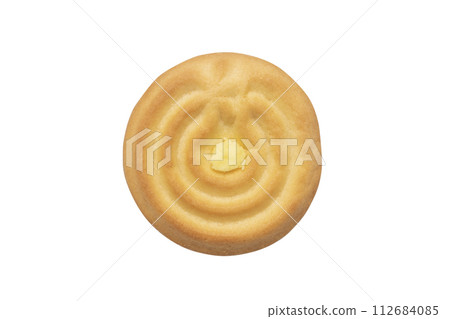 Top view of cream-filled vanilla cookie isolated on white backbround Top view of cream-filled vanilla cookie isolated on white backbround 112684085