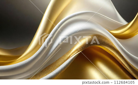 金色金色白色抽像素材 112684105