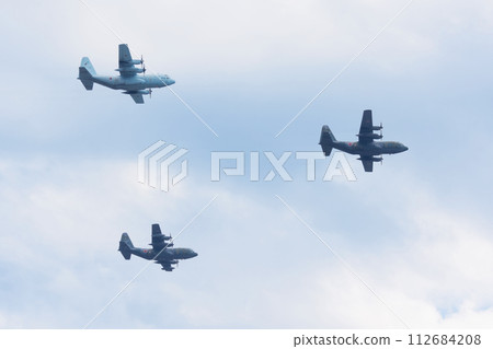 Air Self-Defense Force C-130 Hercules formation flight 112684208