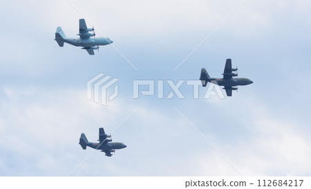 Air Self-Defense Force C-130 Hercules formation flight Air Self-Defense Force C-130 Hercules formation flight 112684217