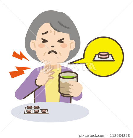 老人家不小心吞下藥品包裝紙的插圖 112684238