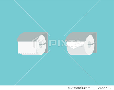 Toilet paper: triangular fold and non-fold set (with holder) 112685389