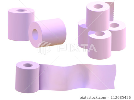 Toilet paper illustration material pink 112685436