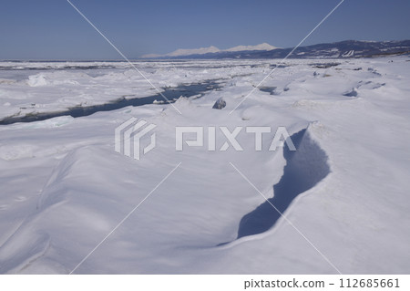 View of the Shiretoko Mountain Range from the north coast 112685661