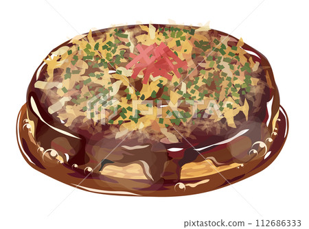 Illustration of Okonomiyaki Illustration of Okonomiyaki 112686333