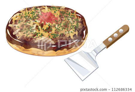 Illustration of Okonomiyaki Illustration of Okonomiyaki 112686334