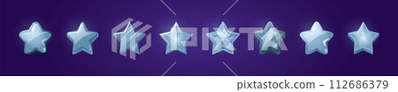 Silver game rank stars set Silver game rank stars set 112686379