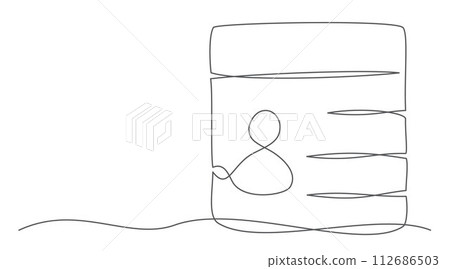 Id card One line drawing isolated on white background 112686503