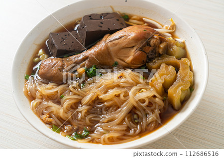 Stewed Chicken Noodle Soup Bowl 112686516