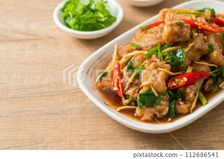 Stir Fried Fish with Chinese Celery Stir Fried Fish with Chinese Celery 112686541