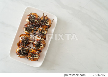 Takoyaki ball dumplings or Octopus balls 112686707